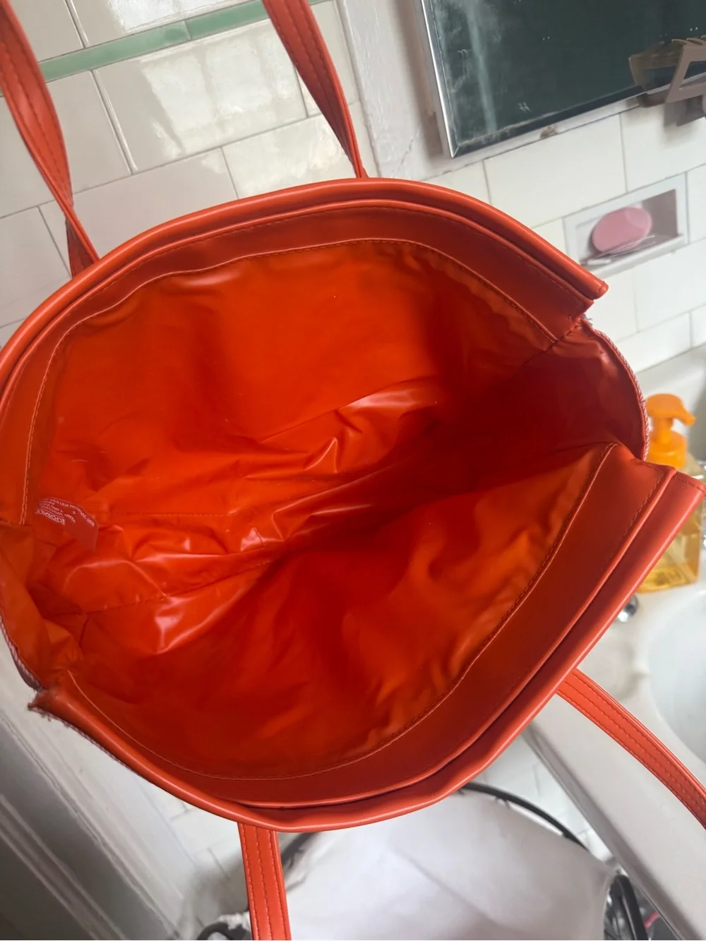 Vintage Clinique Pink & Orange Tote Bag